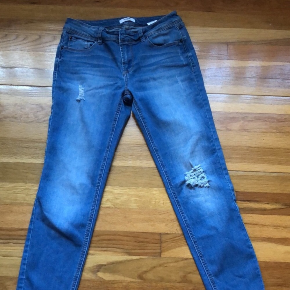 Kenzie Stretchy material…distressed material